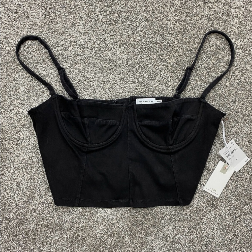 Good American Black Bustier Top XL